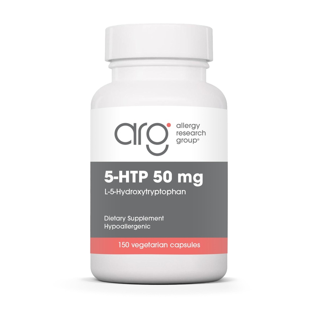 Allergy Research Group 5-HTP 50mg Supplemento - Serotonina per uomini e donne, Supporto per il sonno, L-5-idrossitriptofano, Pure, capsule vegetariane - 150 Conte