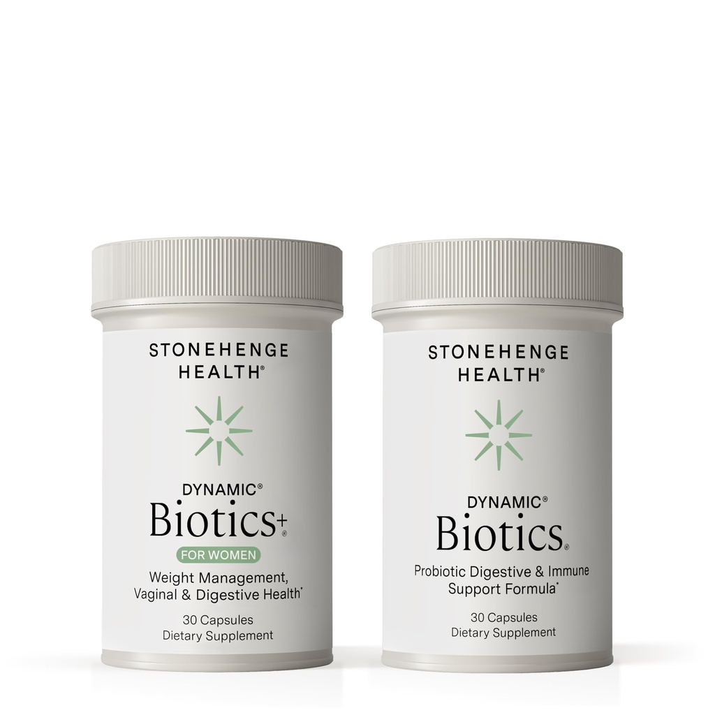 Stonehenge Health Dynamic Biotics+ per le donne + Dynamic Biotics Probiotics Bundle Integratori per sostenere la salute digestiva e femminile