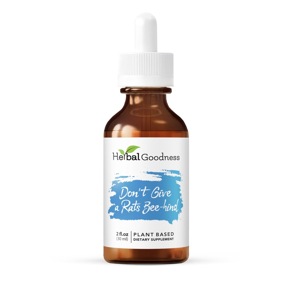 Non dare un ratto Bee-hind - 2 Fl.oz - Calm Aid, Herbal Supplement, Kava Drops, Camomilla Supplement, Lemon Balm | Integratori per adulti, Supporti Rilassamento
