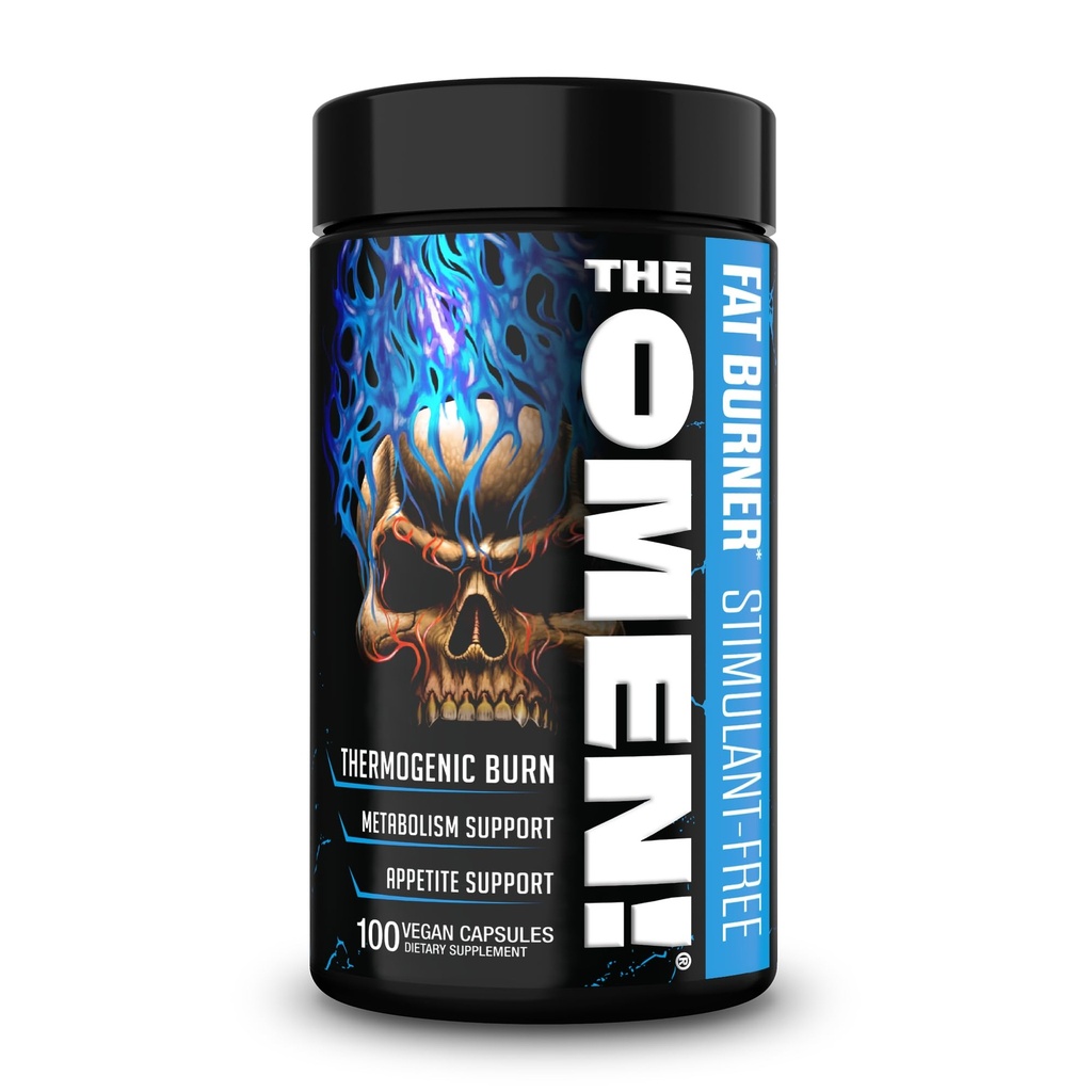 JNX SPORTS The Omen! Bruciatore grasso termogenico non stimolante per gli uomini e le donne | Supplemento di perdita di peso, Caffeine-Free & Appetite Suppressant | 100 capsule