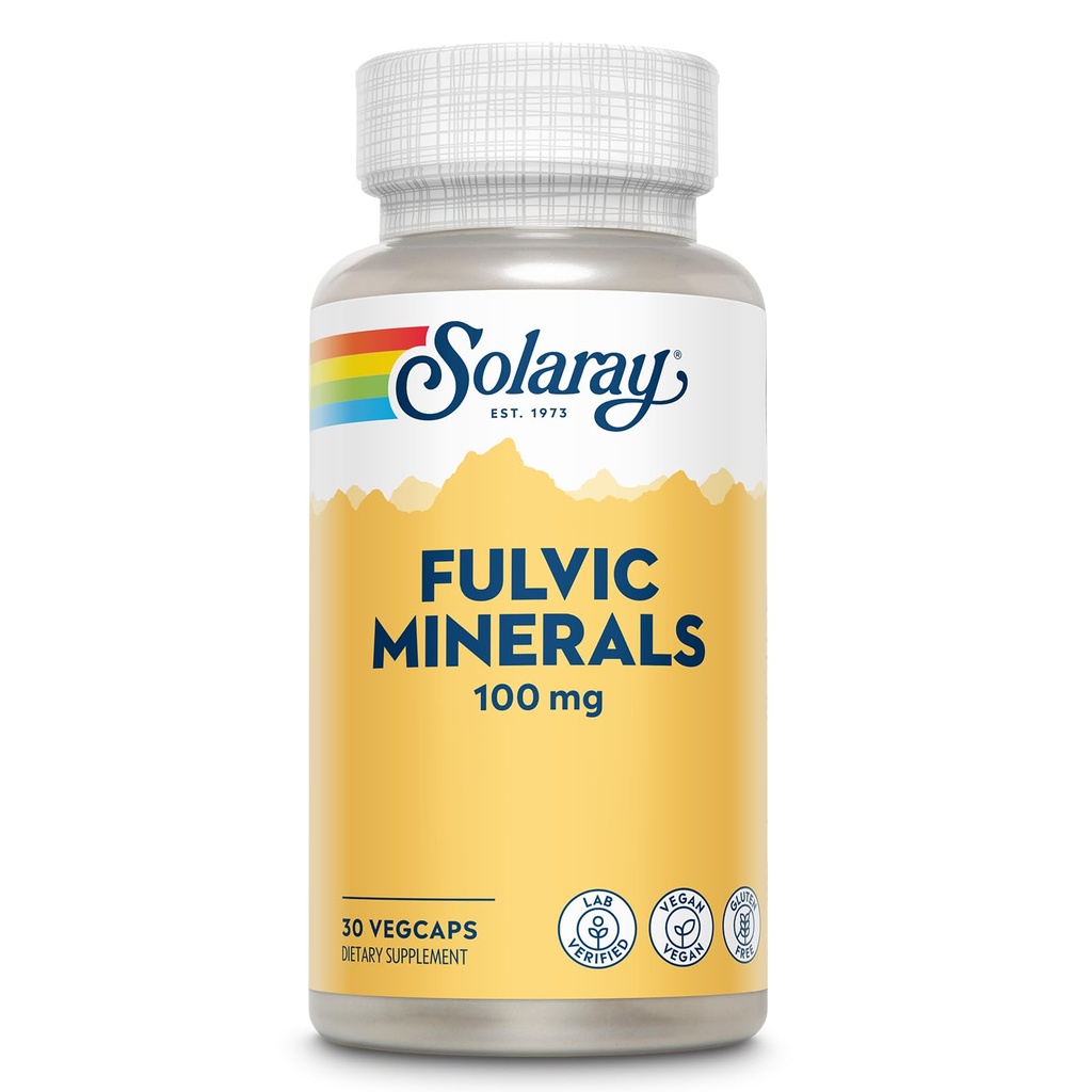 Solaray Fulvic Minerals 100 mg | Himalayan Shilajit | Digestione sana, Skin & Brain Support | 30 VegCaps