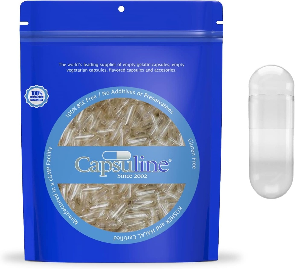 Capsuline Size 000 - Capsule vegane vuote - 5000 Conte - Capsule per pillole vuote di verdure - Riempimento di capsule vegetali fai da te - Cappotti vuoti - Certificati Kosher e Halal - Certificato non OGM