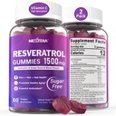 Resveratrolo Supplemento 1500mg - Resveratrolo Gummies Supporta NAD+, NMN & NMNH Synergy, con Quercetina, Seme di Uva, Acai Berries Extracts for Antioxidant, Aging sano e longevità, Pelle, Cervello - 2Pcs