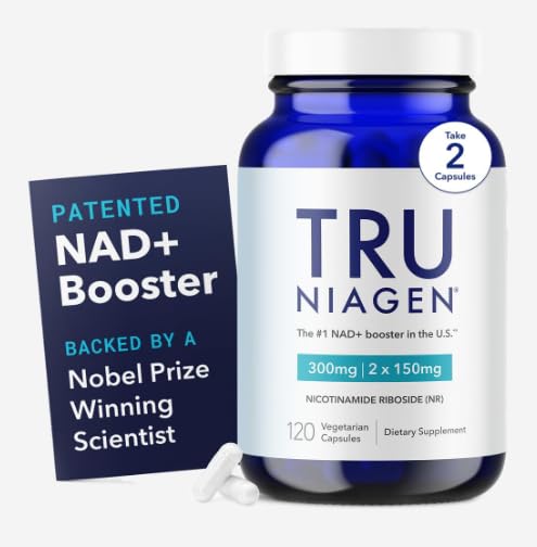 TRU NIAGEN - Nicotinamide Riboside NAD+ brevettato Supplemento. NR supporta il metabolismo e la riparazione dell'energia cellulare, la vitalità, l'invecchiamento sano del cuore, il cervello e il muscolo - 60 porzioni / 120 capsule