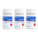 MAJOR Ferosul - Ferrous Sulfate 325mg compresse con 65mg di ferro elementare - Supplemento di ferro per le donne, Uomini - Rosso - 100 compresse (3 Pack)