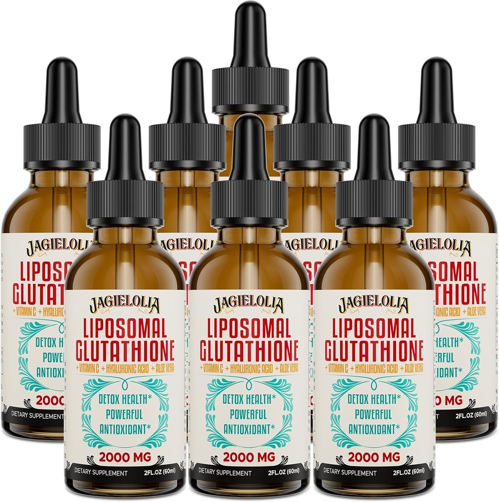 Liposomal Glutathione Liquid 2000MG – Antiossidante Detox Supplemento per le donne e gli uomini, Aging Defense, Liver Function & Energy, con Acido Ialuronico + Aloe Vera + Vitamina C, Naturale & Vegan, 16 FL.OZ