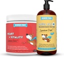 WONDER PAWS Cuore + Vitality Superhero Chews Plus Omega Max Fish Oil - per cani salute del cuore, pelle e Joint Care & Supporto immunitario - Cuore + Vitality 90 Chews - Omega Max 16 once