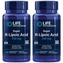 Estensione di vita Super R-Lipoic Acid – Aging sano, difesa di stress ossidativo – con 240 mg di R-Form attivo di acido R-Lipoico – senza glutine – Non-GMO – Vegetariano – 60 capsule (2 Pack)