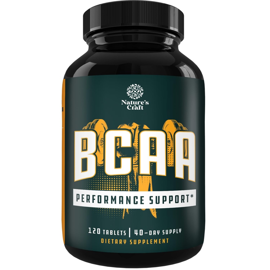 Aminoacidi a catena di ramo Supplemento - Vegan BCAA compresse post allenamento recupero del muscolo e sostegno della crescita del muscolo - Aminoacidi a catena ramificata Supplemento per uomini e donne Workout Recovery 120 Conte