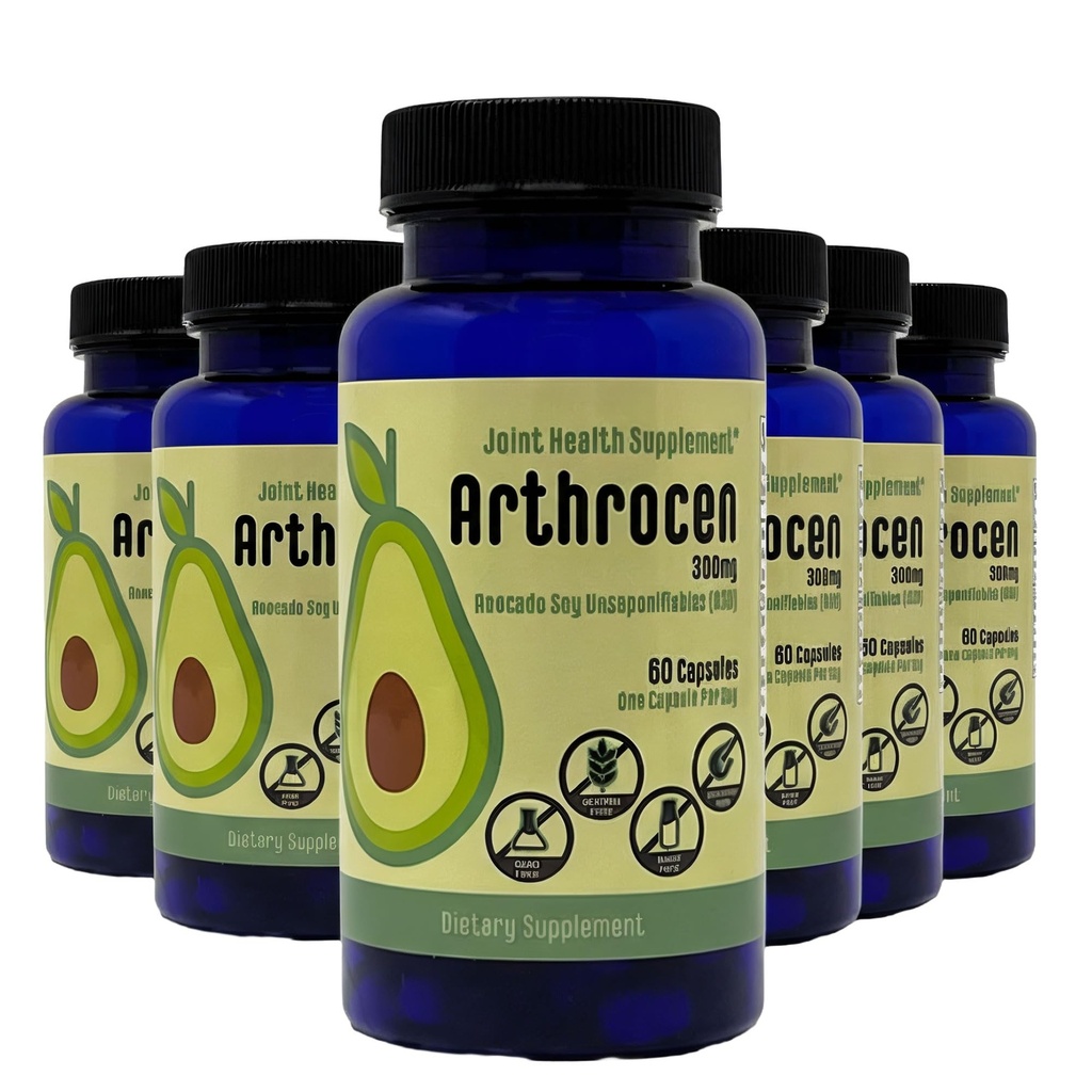 Joint Health Supplement, 300Mg Avocado Soy Unsaponifiable, Non OGM, Dairy Free, Gluten Free & Shellfish Free, 60 giorni di alimentazione, una capsula al giorno (12 mesi)