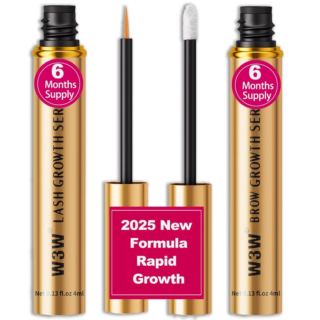 Lash Serum&Eyebrow Growth Serum Set,2025 Upgrade -Rapid Eyelash for Stronger,Eyebrow Growth Serum,Ingredienti naturali (Upgraded Lash&Brow Serum Set)