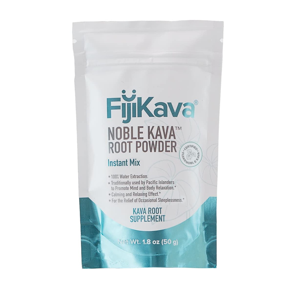 Polvere Kava istantanea di FijiKava 50g – Polvere di radice di Kava Premium con alto contenuto di Kavalactone – aiuto naturale per il rilassamento per la calma, il sollievo dallo stress e il sostegno al sonno – Easy-to-Mix