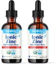 LIQUIDHEALTH USDA Organic Ionic Zinc High Potency Drops - Trace Mineral Liquid Vitamin Supplemento per Adulti, Bambini - Supporto Immune & Digestivo, Skin & Wound Health - USA Made, Vegan, Non OGM (2 Confezione)