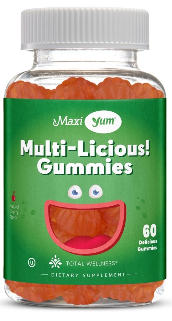 Maxi Salute Multivitamina Gummies Vitamine per adulti e bambini - Ciliegia Gummie Multivitaminiche Gummies - 60 Vitamine Gummies per donne e uomini - Daily Multi Vitamin Womens & Mens Multivitamines Gummies