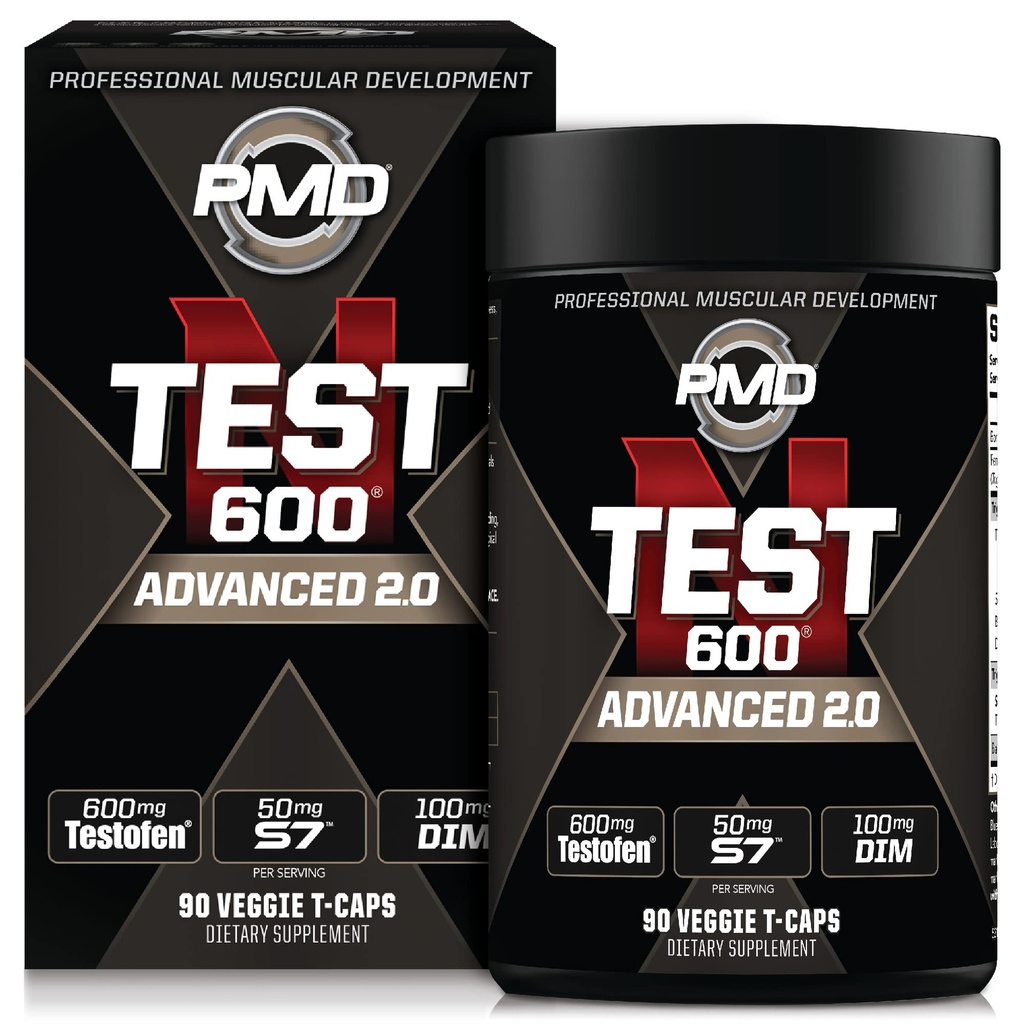 PMD Sports N-Test 600 Advanced Nitric Oxide Booster per gli uomini - con clinicamente studiato Testofen - Lean Muscle and Strength Gains with Estrogen Suppression (90 Veggie -Caps)