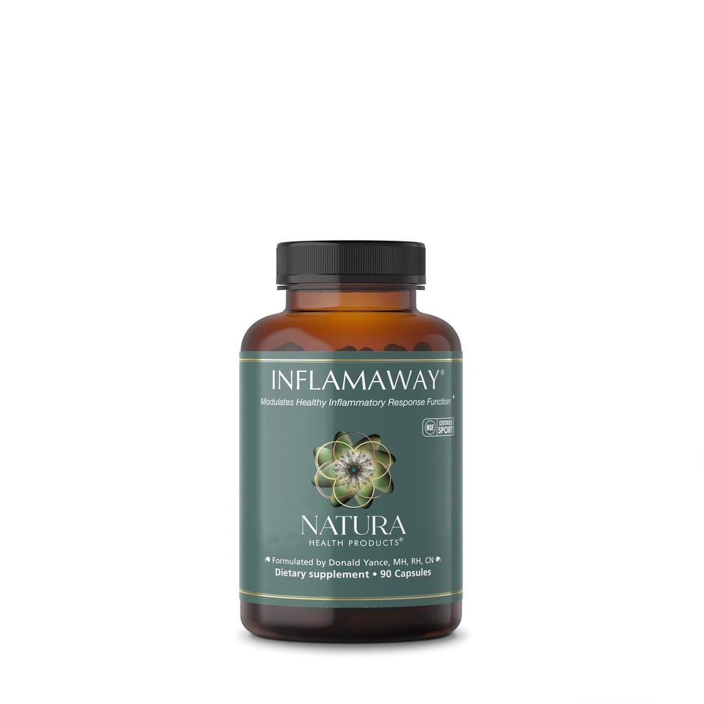 Natura Health Products InflamAway Supplement - Modulate a Healthy Inflammatory Response - Con Boswellia Serrata, Bromelain, Ginger, Black Pepper (BioPerine) e Chinese Skullcap (90 capsule)