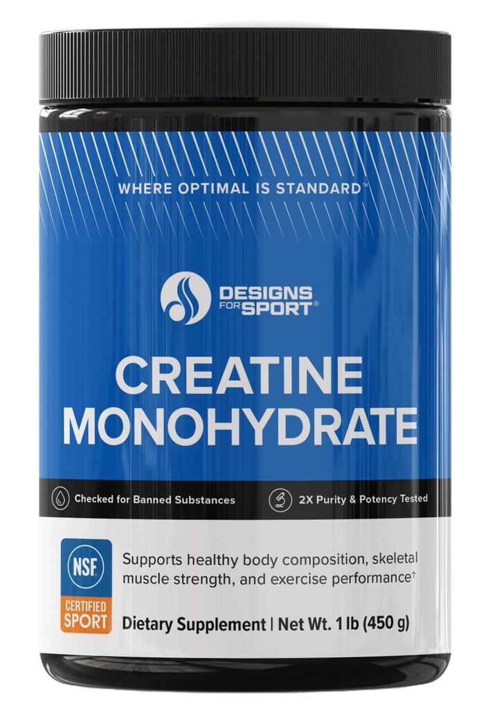 Progetti per lo sport Micronized Creatine Monohydrate Polvere non aromatizzata - NSF Certificata per lo sport, 90 Serve, Supporta il recupero del muscolo, la salute del cervello, la forza di allenamento pre e post