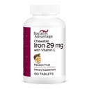 Ferro da stiro da masticabile 29 mg - per pazienti con chirurgia baratrica - Ferro con vitamina C - Nessun gusto di ferro - Ferro Fumarato e Carbonile Supplemento - Frutta della passione - 180 Conte