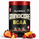 ALLMAX Nutrition AMINOCORE BCAA Powder, 8.18 Grammi di aminoacidi, Intra e Post Workout Recovery Drink, Gluten Free, Fruit Punch, 315 g