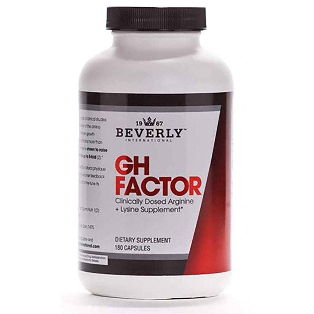 Beverly International GH Factor, 180 capsule. Aumentare i livelli fino a 8-Fold. Clinicamente Dosed Arginina + Lysine Supplement. P.M. Growth Promoter per uomini e donne. Rivitalizza il tuo fisico.