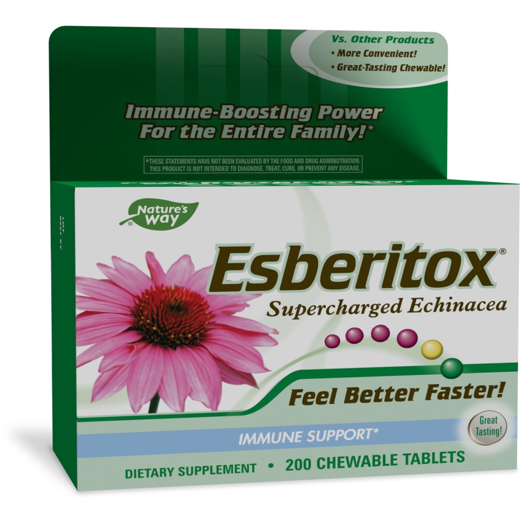 ESBERITOX Supercharged Echinacea – Supporto Immune – Integratori di erbe - Radice di Indigo Selvatico - Viola Coneflower – Made in Germany – 200 compresse