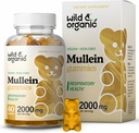 Gummie di Mullein selvatiche e organiche per polmoni 2000mg - Detox polmonare e pulizia - Vegan Mullein Leaf Gummies per il supporto immunitario - 60 non OGM Estratti di erbe Chews