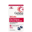 Genexa Infants' Clean Acetaminophen | Pediatrician Preferiti Ingredienti | Riduzione del dolore e della febbre per i bambini | Dye Free, 0% Additivi artificiali | Delicious Organic Blueberry Flavor, 2 fl oz