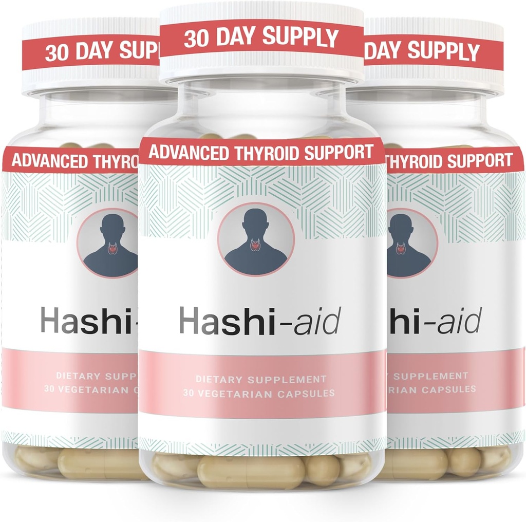 IBDassistTM Hashi aiuta il supporto tiroideo per le donne e gli uomini - Supplemento tiroideo per la malattia e l'ipotiroidismo di Hashimoto* - con Ashwagandha, Selenium, Zinco, Vitamine essenziali & More - 30 capsule (3 Pack)