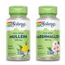 SOLARAY Mullein Leaf 330 mg e Marshmallow Root 480 mg - Wellness Bundle - Herbs High in Mucilage Soluble Fiber for Soothing Support - Vegan, Non-GMO, Lab Verified, 60-Day Guarantee, 200/100 VegCaps