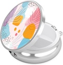 Nipichsha Pill Box, Piccolo Caso Pillola per il Purse & Pocket, Cute Travel Medicine Organizer, Porta contenitore di medicina portatile per tenere vitamine, Medicina, Olio di pesce & Supplemento, A01-Art Style Pattern