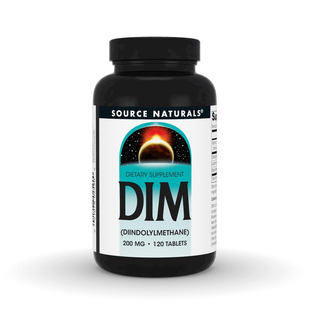 Fonte Naturals DIM, Diindolylmethane 200mg con BioPerine, Vitamina E & More - 120 compresse