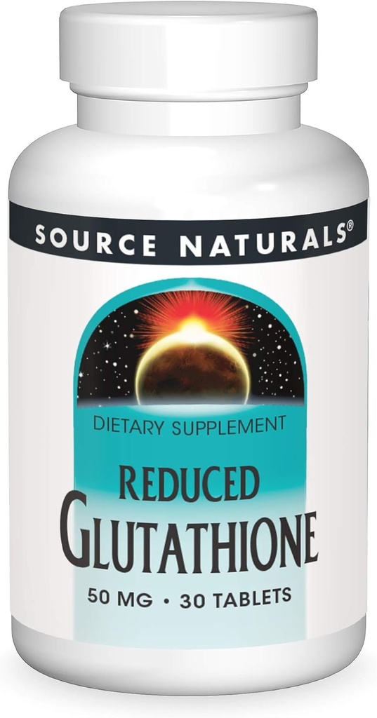 Sorgente Naturals Glutathione, Supplemento per il supporto del fegato, 50mg - 30 compresse
