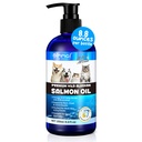 Alaskan Salmon olio per cani e gatti (8.8 oz) - Pure Omega 3 Fish Oil con Omega 6 acidi grassi, EPA & DHA - Anti-infiammazione per cani pelle e cappotto - Natural Pet Joint, Immune, Brian & Heart Supplement