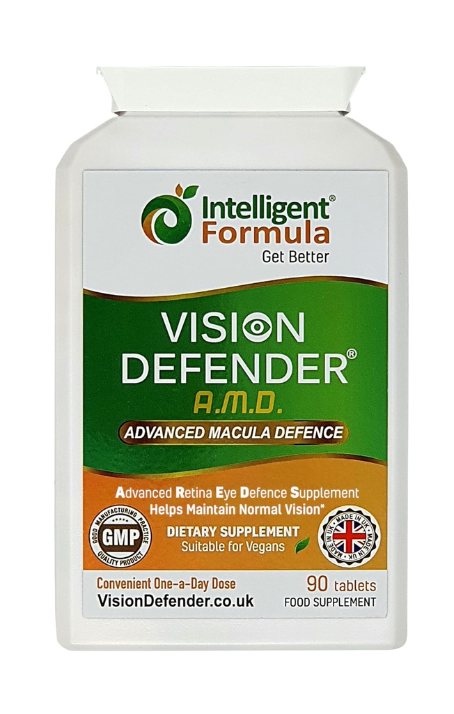 Vision Defender AMD AREDS2 Eye Vitamins – Exact AREDS 2 Formula con Lutein & Zeaxanthin, Vitamine C & E, Zinc 25 mg & Copper – Una volta Daily Vegan Eye Health Supplement, 90 compresse