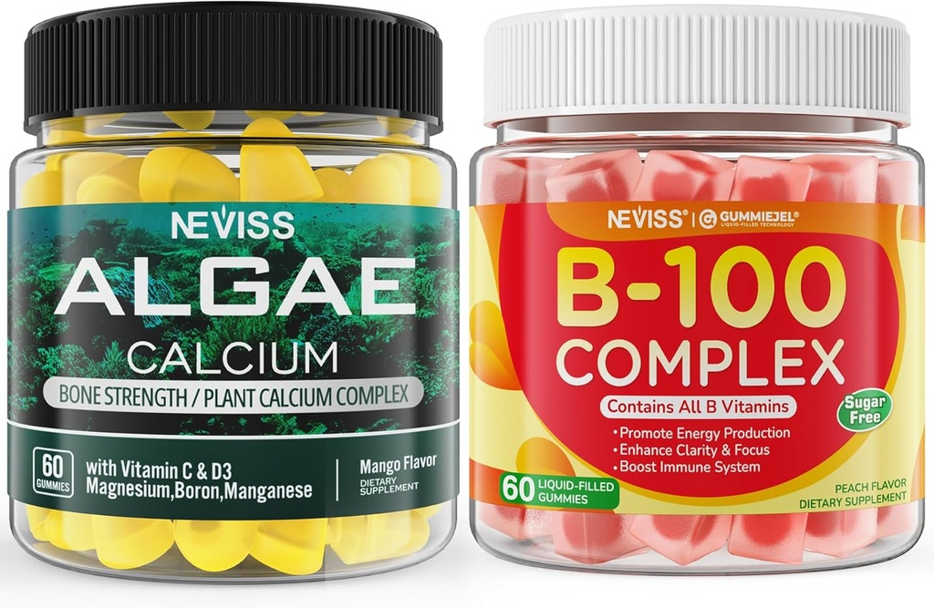 NEVISS Algae Calcium Gummies+ Gummie complesse della vitamina B100