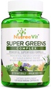 SuperGreens - Spirulina, Chlorella, Wheatgrass + di più - Nutriente-Packed Green Blend