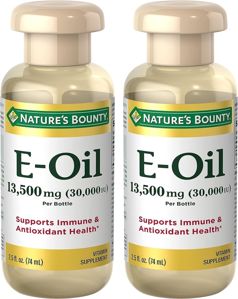 Vitamina E Olio di Bounty della natura, Supporta Immune & Antiossidante, 30,000IU vitamina E, Topical o Oral, 2.5 fl Oz (Pacchetto di 2)