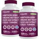 26-in-1 Nitric Oxide Supplemento - Cuore e Circolazione Supporto con CoQ10, Turmerico, Radice di barbabietola organica, Bacca di biancospino & Aglio - 2103mg per Serving (120ct, Confezione di 2)