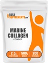 BulkSupplements.com Polvere di collagene marino - Peptidi di collagene marino Supplemento, per capelli, pelle, e chiodi - Idyrolyzed & Gluten Free, 2.5g per porzione, 500g (1.1 lbs) (Pack of 1)