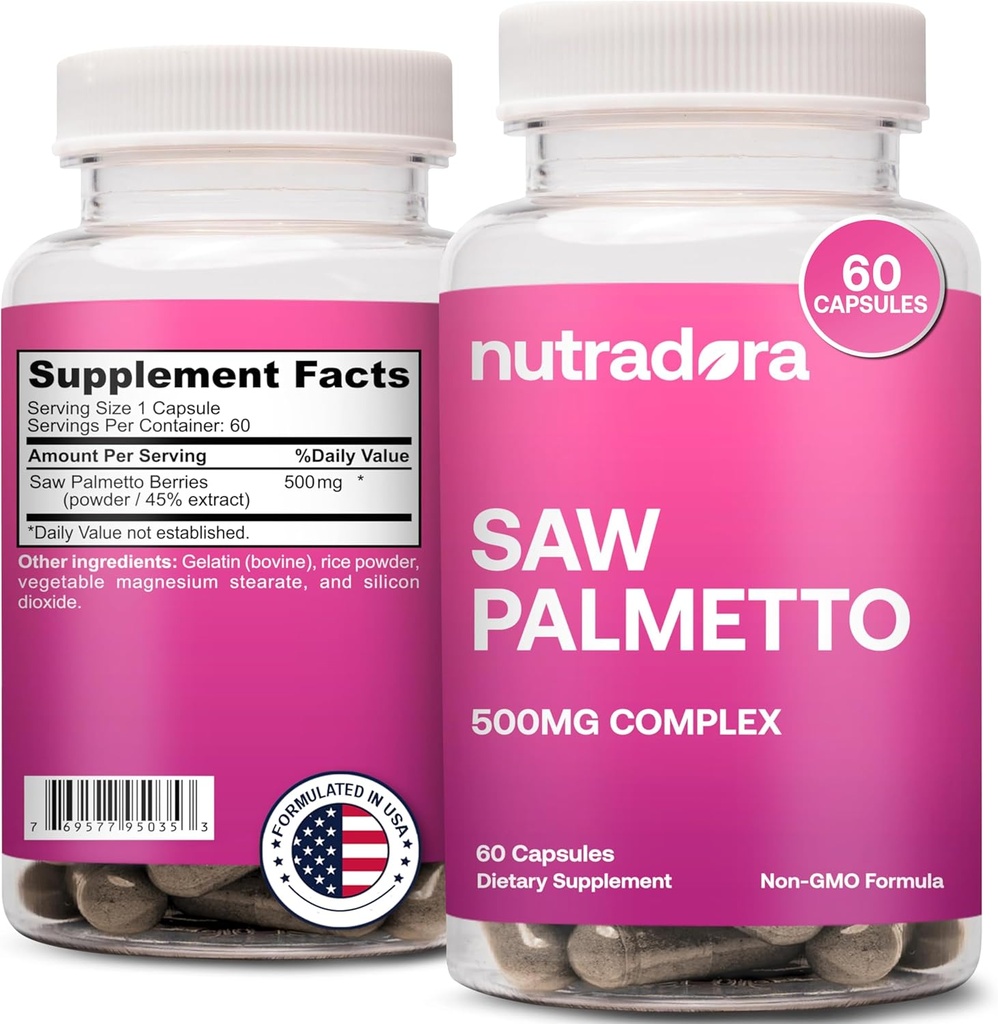 Saw Palmetto per le donne - Natural DHT Blocker Pillole per la crescita dei capelli Realizzati con estratto di palmetto segato biologico Supporta l'equilibrio ormonale & Urinary Health Pure Saw Palmetto per la perdita dei capelli delle donne