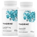 THORNE - 5-MTHF & Vitamina B12 Bundle - Supporto cardiovascolare & Nerve - 60 Serve