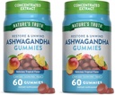 Verità della natura Ashwagandha Gummies | 60 Gummie Tropicali di Gummies | Vegan, Non OGM, & Gluten