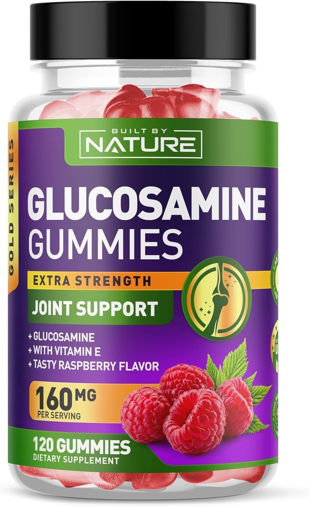 Glucosamina Gummies con Vitamina E - Advanced Joint Support Gummy Supplement, Antiossidante ad alta potenza, Comfort for Back, Ginocchiere, Mani - 120 Gummies