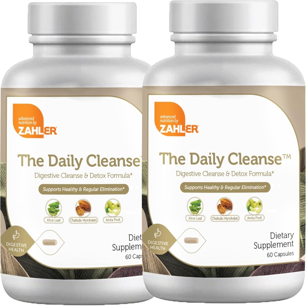 Zahler Daily Cleanse, Digestive Cleanse & Detox Formula, Supporta l'eliminazione sana e regolare, 120 capsule