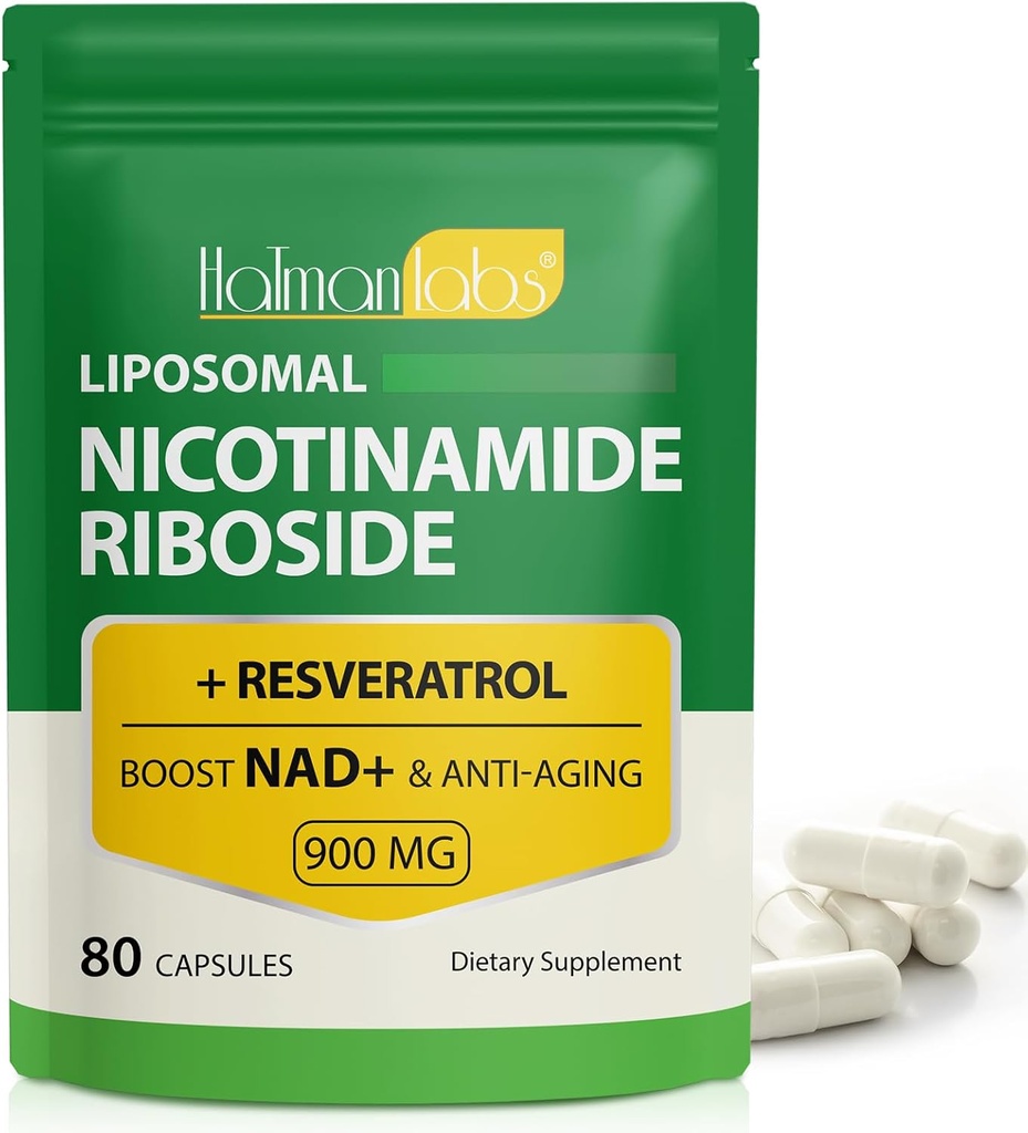 Liposomal Resveratrolo,Liposomal Nicotinamide Riboside,Nicotinamide Riboside 900,Resveratrolo Supplemento,Resveratrolo Supplemento per le donne Uomini(1Pack/80 capsule)