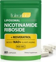 Liposomal Resveratrolo,Liposomal Nicotinamide Riboside,Nicotinamide Riboside 900,Resveratrolo Supplemento,Resveratrolo Supplemento per le donne Uomini(1Pack/80 capsule)