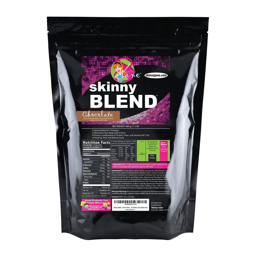 Scinny Blend - Migliore Agitazione proteica per le donne - Sostituzione a basso contenuto di carboidrati - Keto-Friendly Colazione o Snack - Smoothie sano - 30 Delicious Shakes - Cioccolato