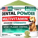 Polvere dentale avanzata del cane, addensante del respiro con Multivitamin, pulizia dei denti del cane, cattivo respiro e tartaro e placca Off Remover per cani Probiotici laboratorio co, cura orale animale - vitamine e integratori