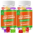(2 Pack) Gummies canapa, fruttato commestibile pancia Advanced 100% naturale di alta potenza canapa Seed Extract Gummies - 120 Gummies