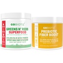 GOBIOTIX Bundle Prebiotico Fibra Supplemento + Super Greens Polvere N' Super Reds Polvere